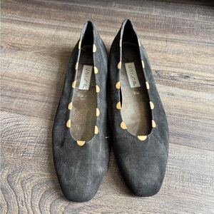 Unisa Black and Tan Suede Women's Loafers